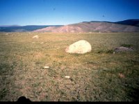 C08B05S36 11 : ツァガノール, モレーン転石, モンゴル, 凍土, 草原