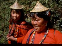 C08B06S34 10 : ガサ女性, ブータン, プナカ・ルナナ, 山岳民族, 竹帽子