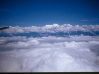 C10B02S24 16 : アンナプルナ, ポカラ・カトマンズ, マチャプチャリ, 二峰, 四峰, 朝焼け, 航空写真, 雲